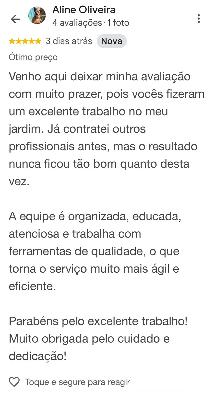 Avaliação Garden