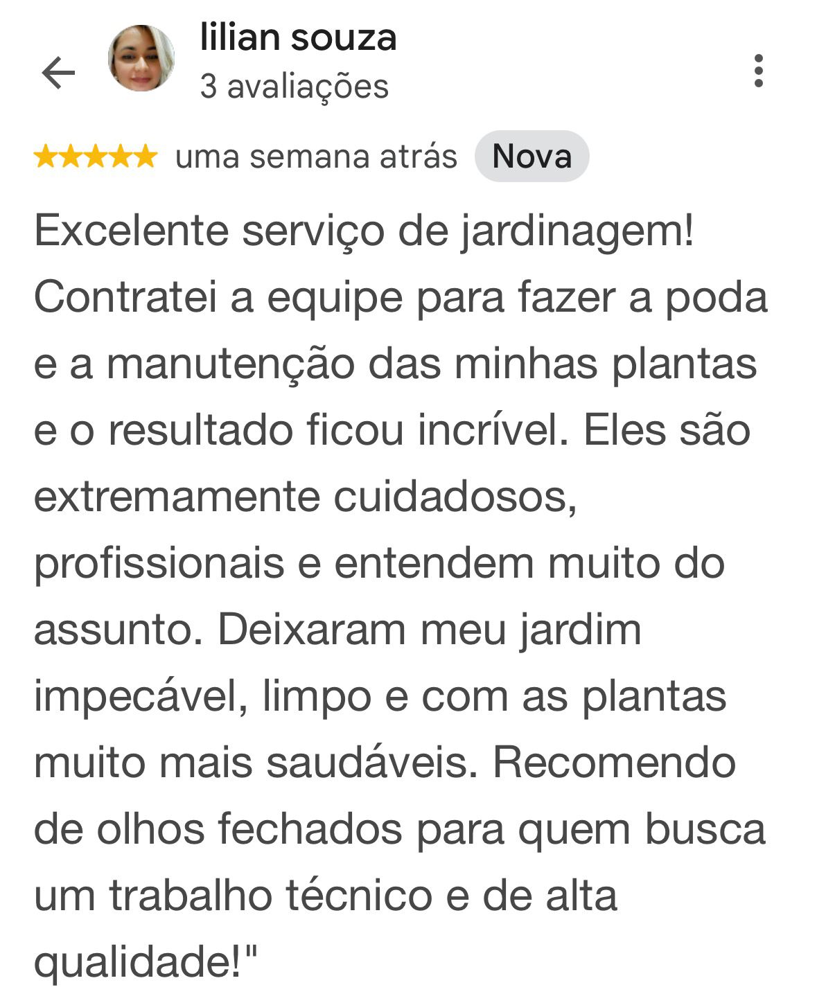 Avaliação Garden